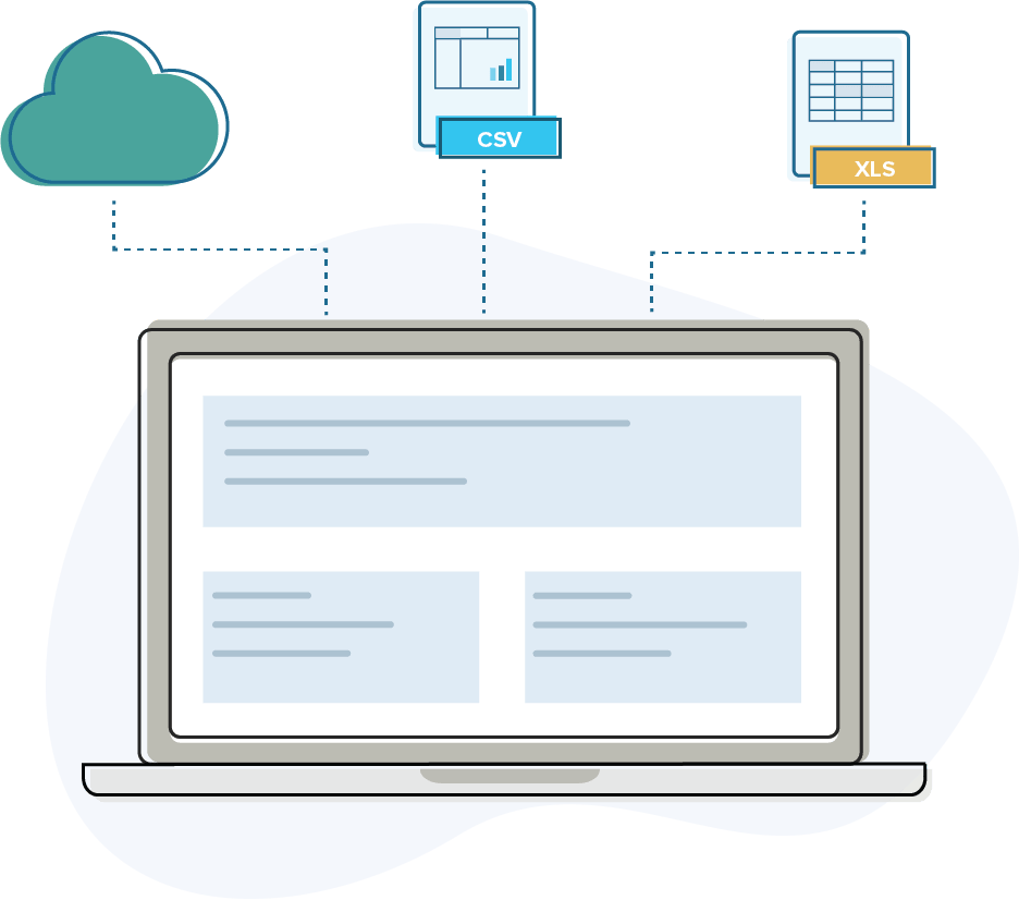 Blend data from local and cloud sources and applications