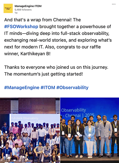 ManageEngine ITOM - LinkedIn