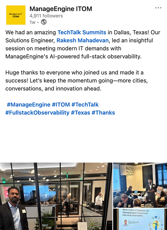 ManageEngine ITOM - LinkedIn