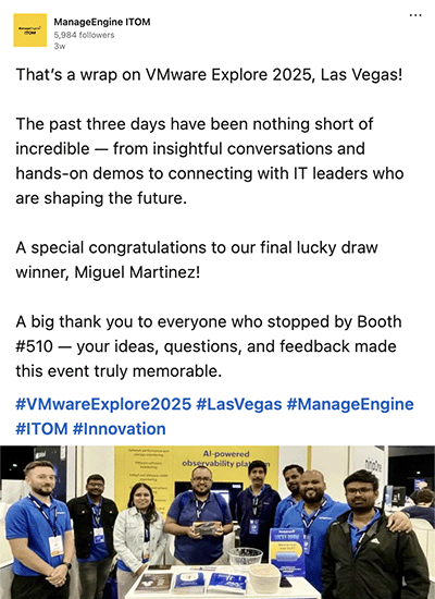 ManageEngine ITOM - LinkedIn