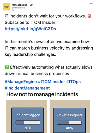 ManageEngine ITOM - LinkedIn