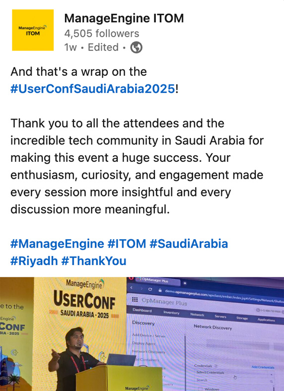 ManageEngine ITOM - LinkedIn