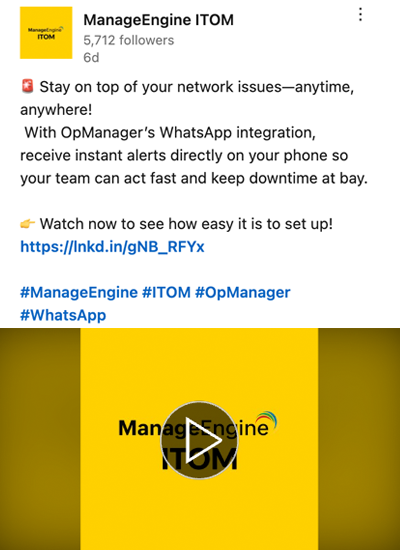 ManageEngine ITOM - LinkedIn