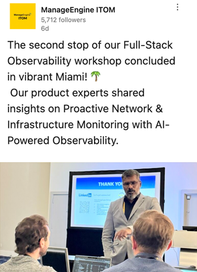 ManageEngine ITOM - LinkedIn