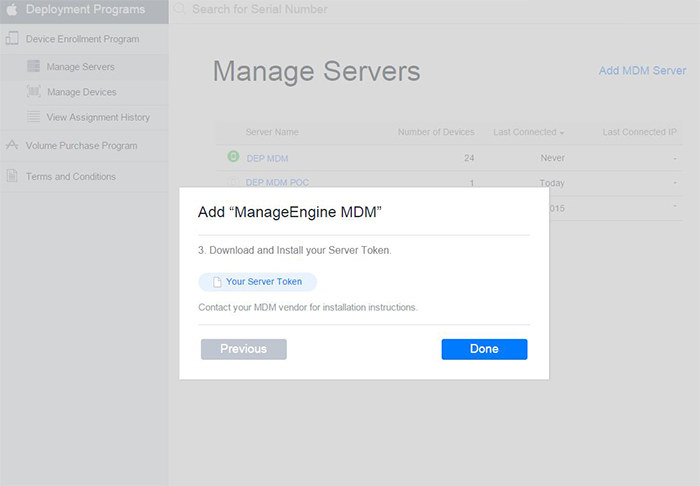 Downloading Public Key from the Apple Deployment Program/DEP portal