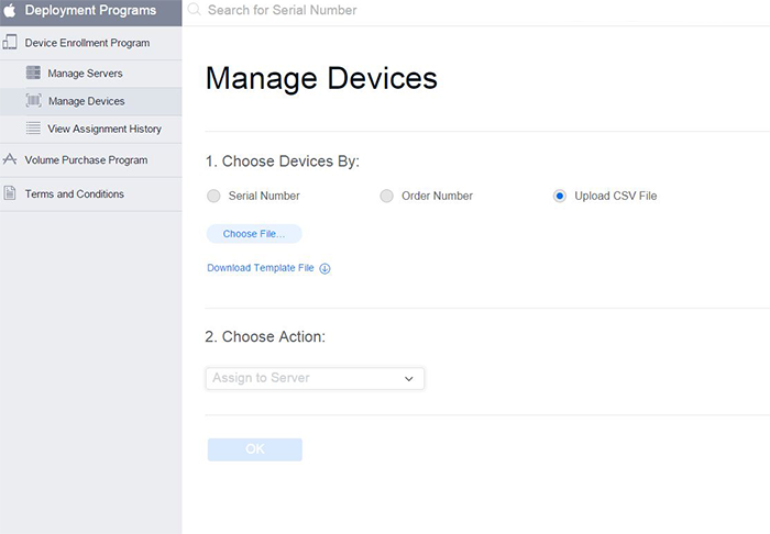 Uploading CSV to the Apple Deployment Program portal