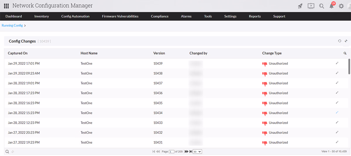 NCM Real Time Change Detection