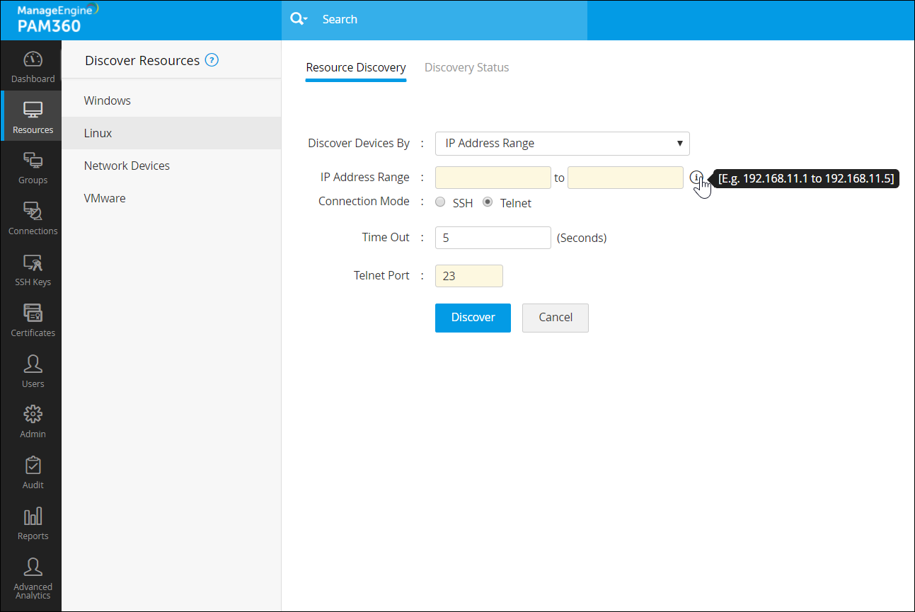 Resource auto discovery in credential vault