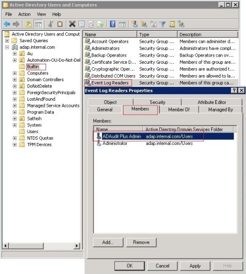 Member of Event Log Readers For Domain Controllers