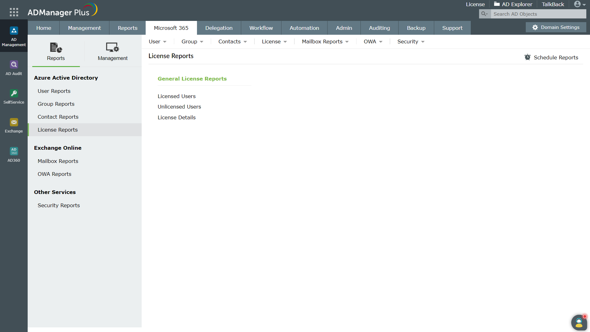 Microsoft 365 License Reports