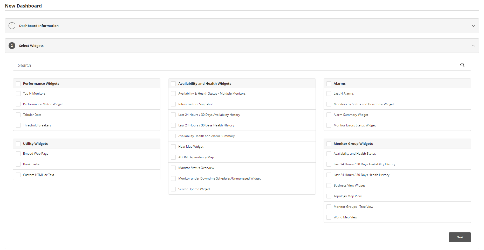 Custom Dashboards Tools - ManageEngine Applications Manager