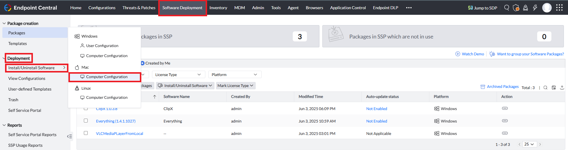 Mac deployment navigation