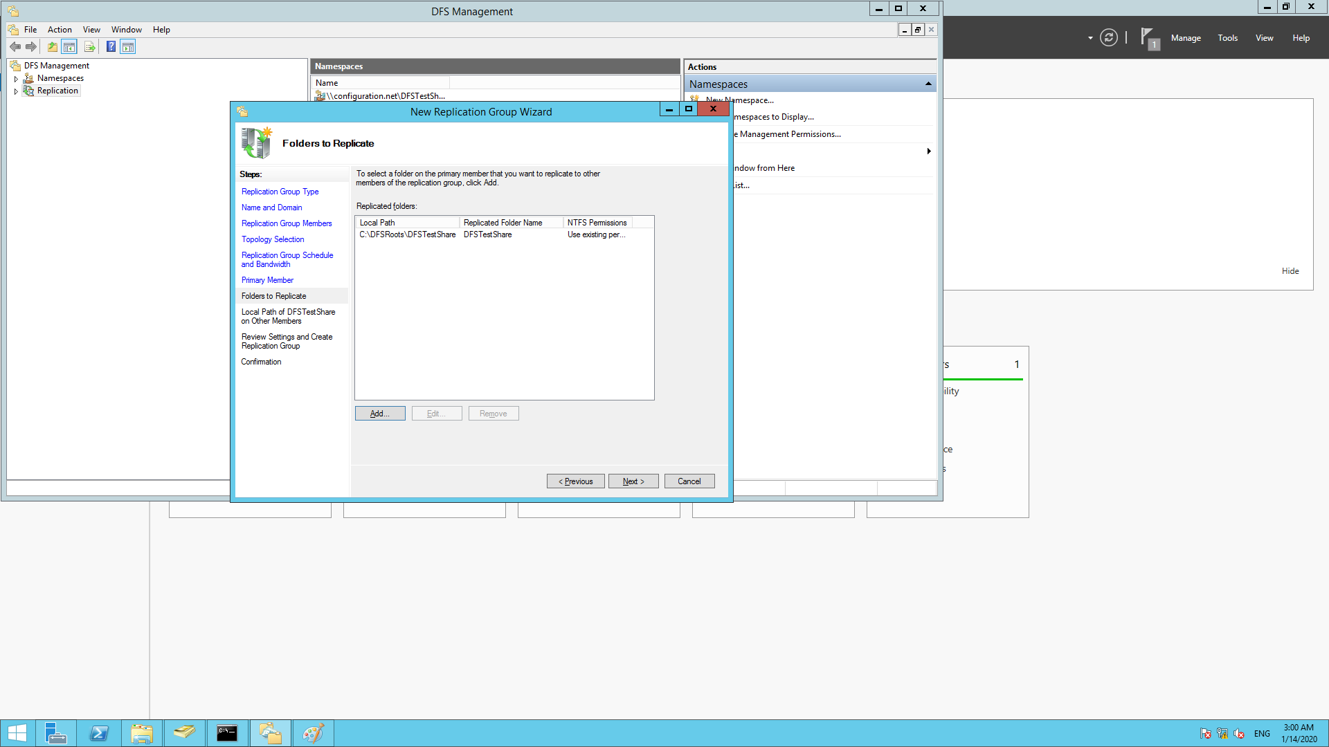 Selecting the permissions.