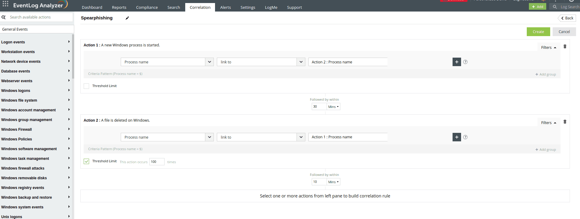 MITRE Correlation Actions