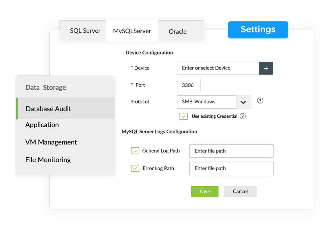 Carry out database activity monitoring