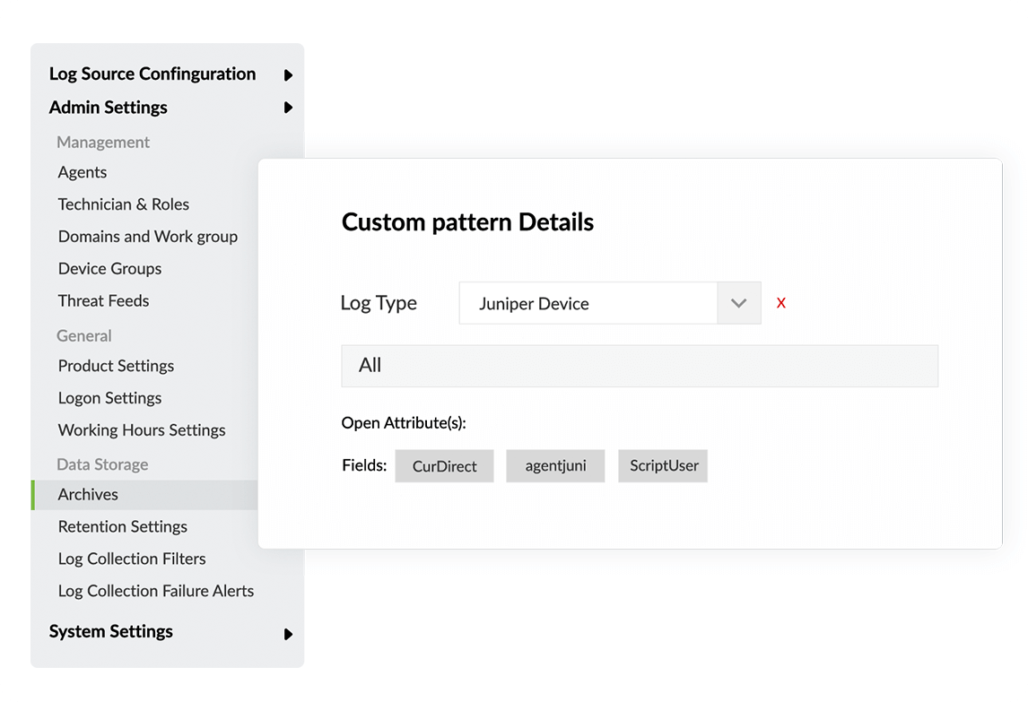 Flexible log parsing