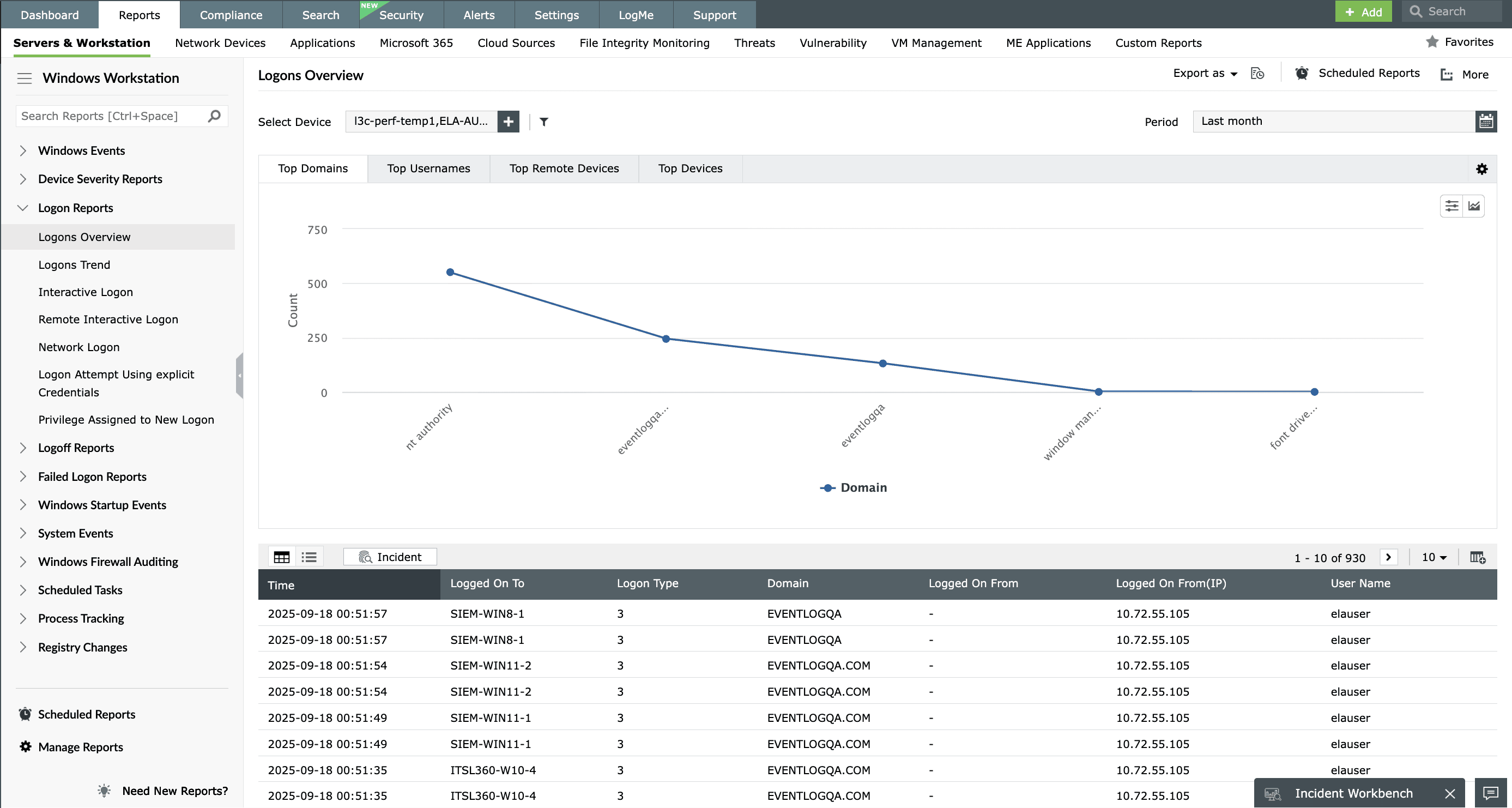 Logon and logoff monitoring