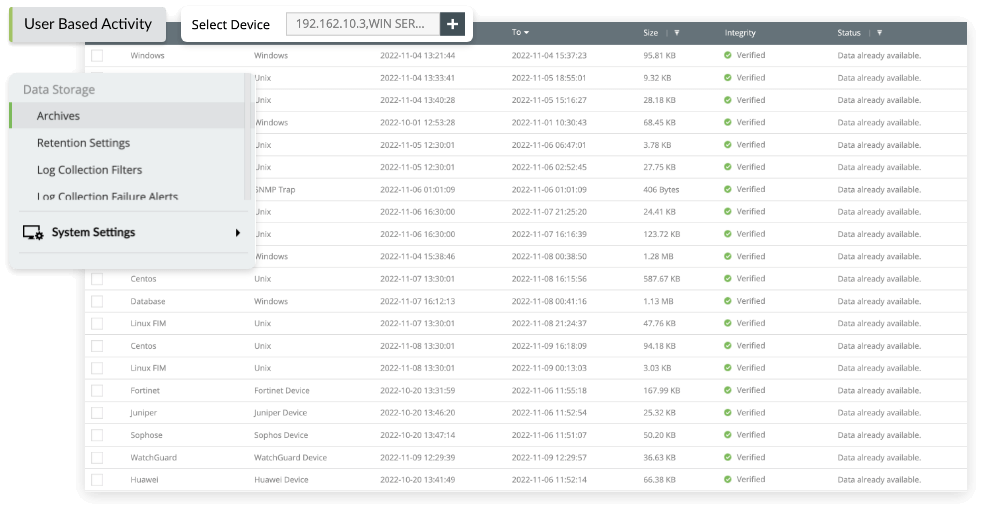 Log archival and retention