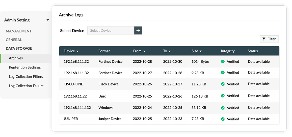 Secure log archival