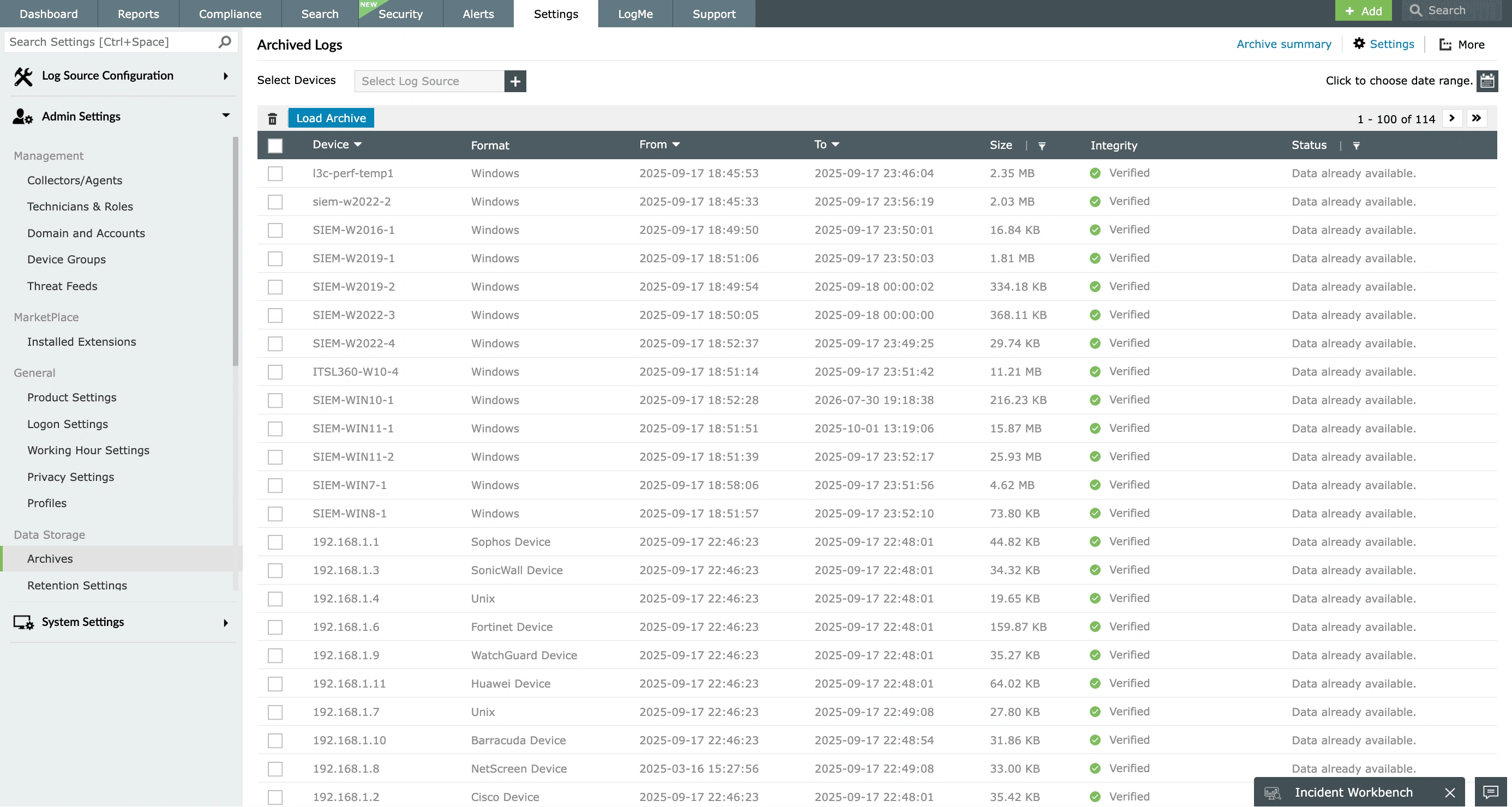EventLog Analyzer - Log archival