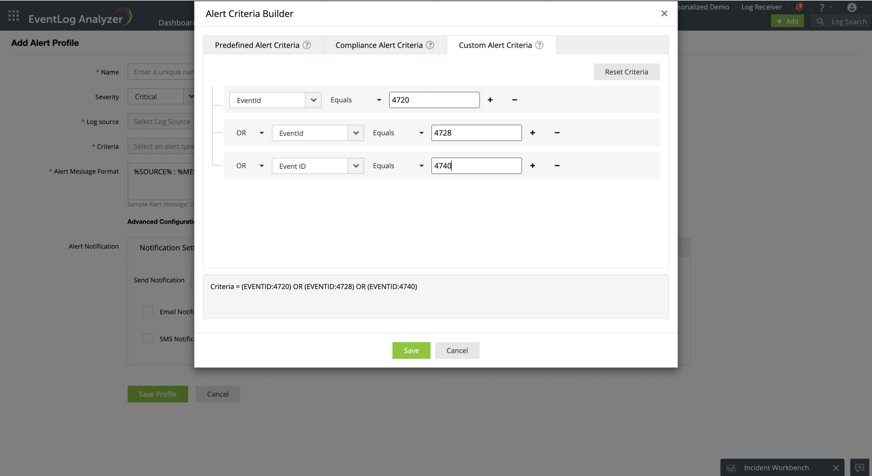 Account management events