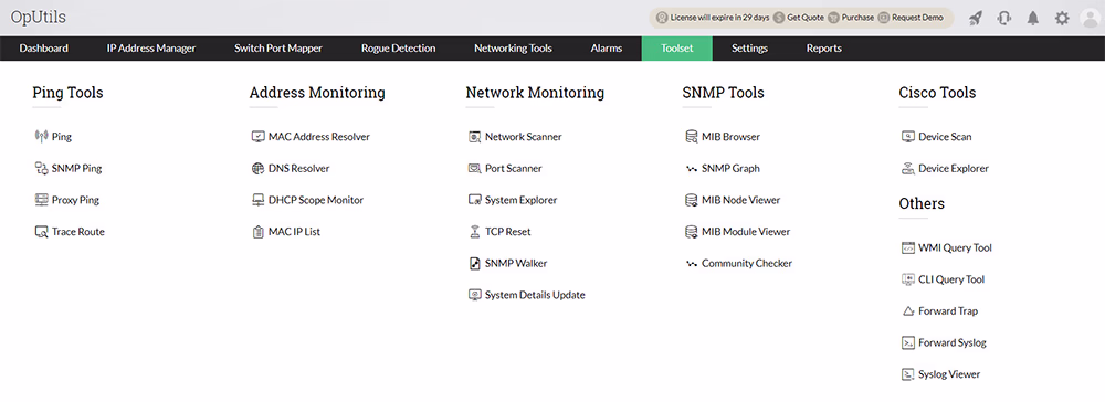 Managed Switch Port Mapping Tool - ManageEngine OpUtils