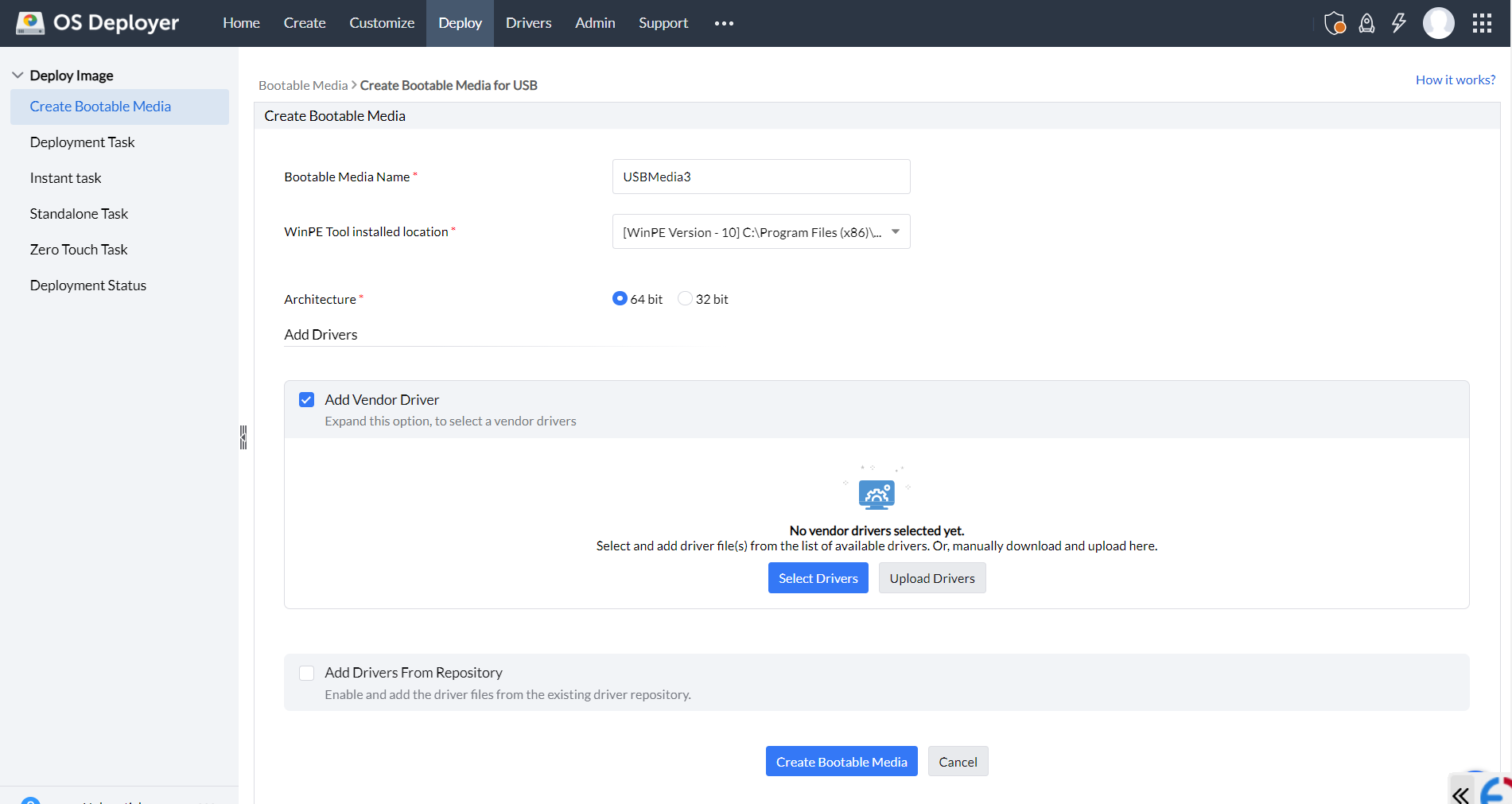 Windows deployment toolkit - ManageEngine OS Deployer