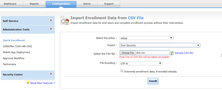 CSV enrollment
