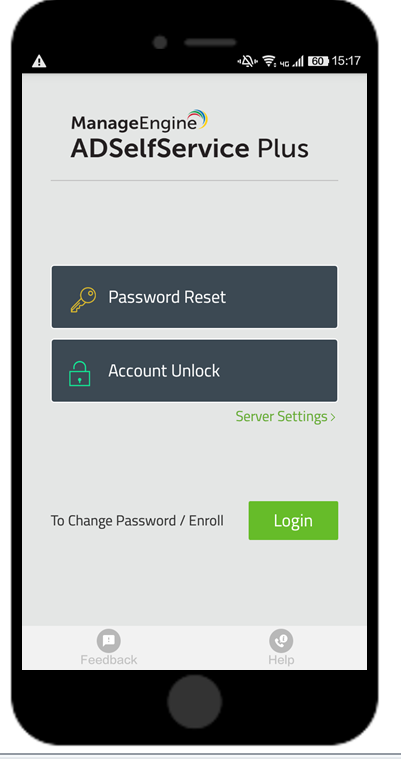 Mobile app home screen