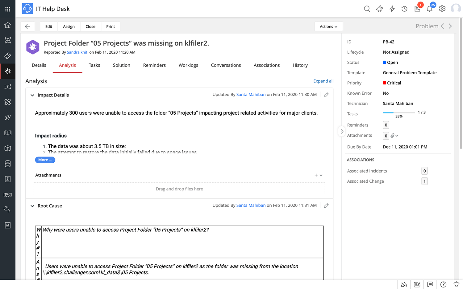 Agile problem management software