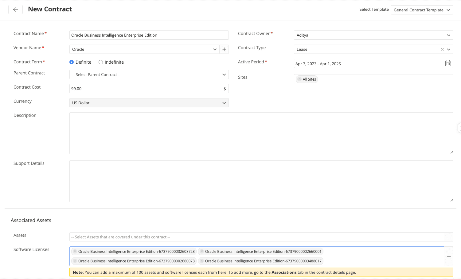 Software contract management