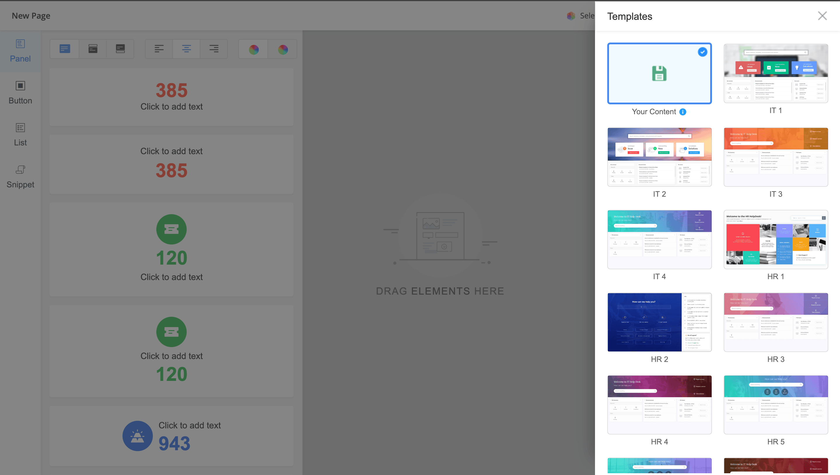 Self service portal customization
